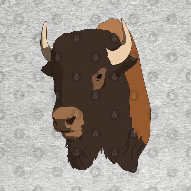 Bison Head by Sticker Steve